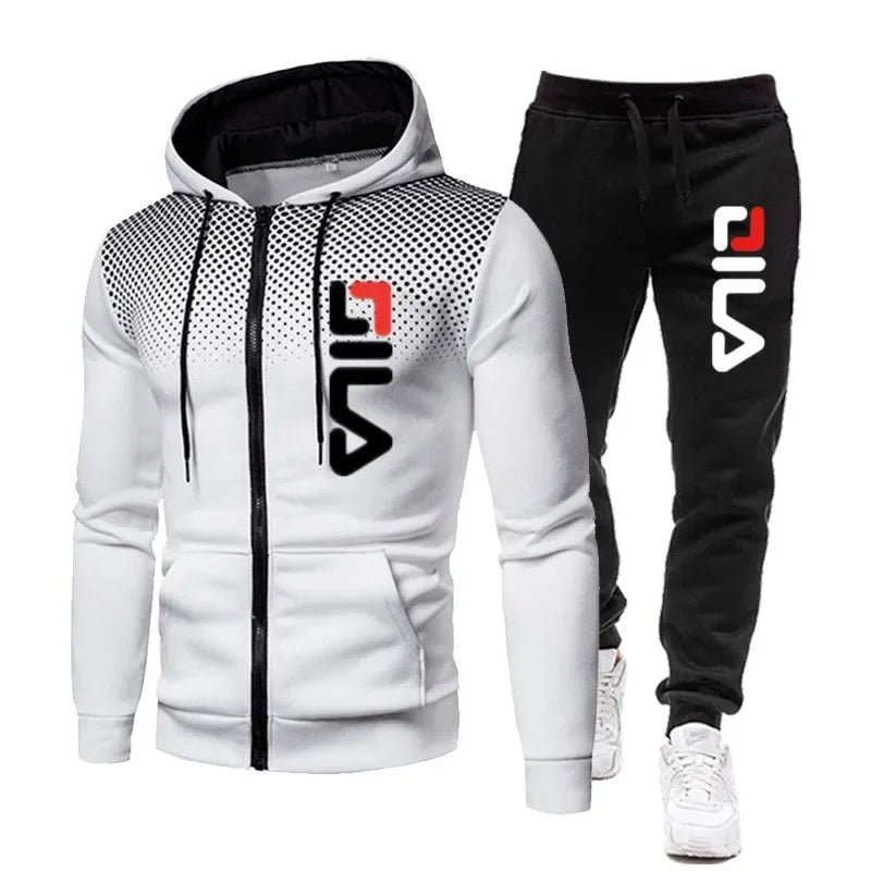 Survêtement pour hommes-Sweat à capuche & Jogging-Blanc
