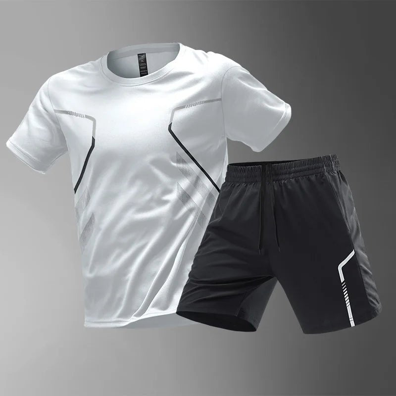 SH01 – Ensemble de Course Homme Respirant – T-Shirt & Short à Séchage Rapide - THORWINSPORT