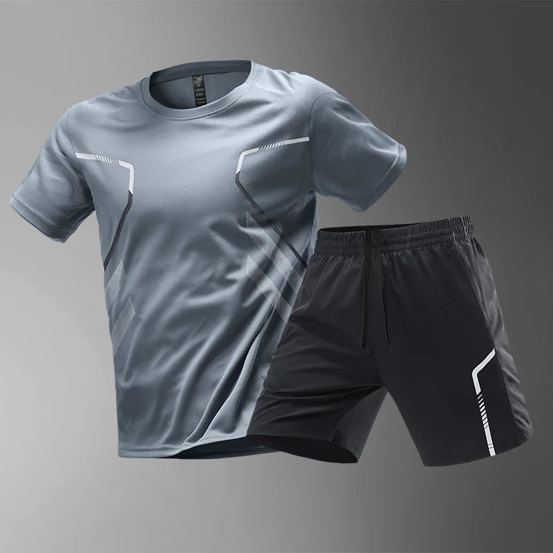 SH01 – Ensemble de Course Homme Respirant – T-Shirt & Short à Séchage Rapide - THORWINSPORT