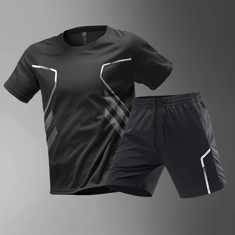 SH01 – Ensemble de Course Homme Respirant – T-Shirt & Short à Séchage Rapide - THORWINSPORT